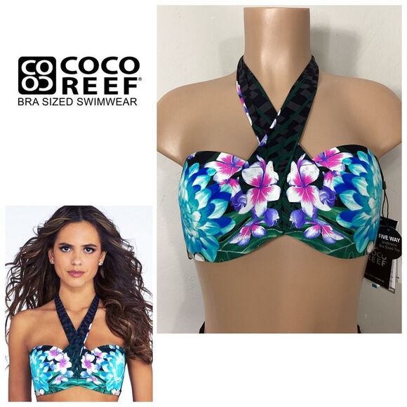 New. Coco Reef 5-way black bikini top. 36/38C - Picture 14 of 15
